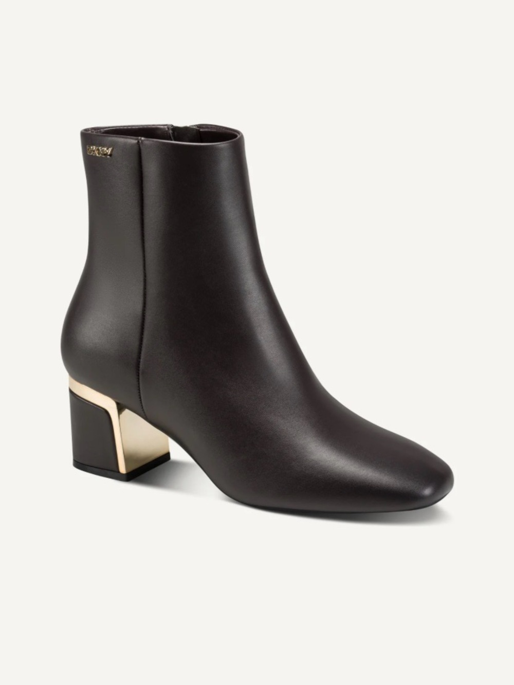 DKNY Black Leather Chelsea Heeled Bootie size 6.5